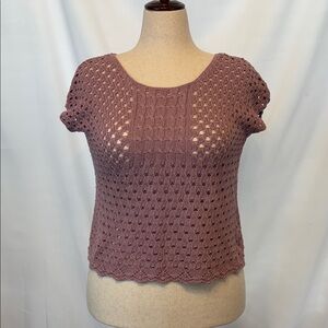 Elegant Mauve Crochet Women Top